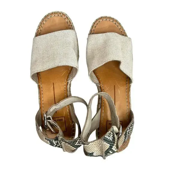DOLCE VITA Lesly Espadrille Platform Sandal in Tan & Snake Print Women's Sz. 8.5 - Picture 12 of 14